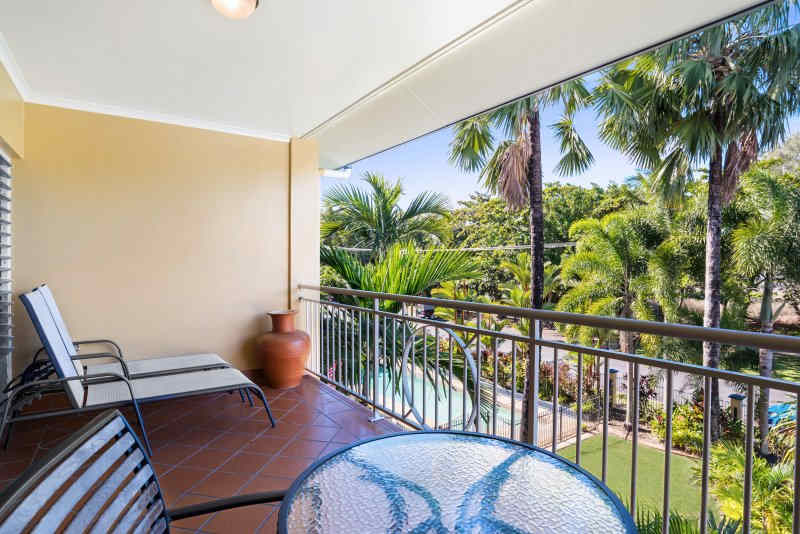 Balcony of a standard room overlooking the beach at The York Beachfront Holiday Apartments